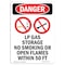 Signmission OSHA Danger Sign, LP Gas Storage No Smoking, 14in X 10in Decal, 10" W, 14" L, Portrait OS-DS-D-1014-V-1444 - alternate 1